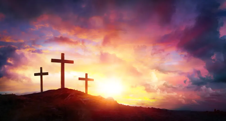 Three crosses on a hill
